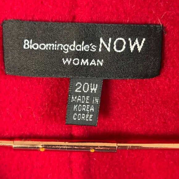 Bloomingdales Now Women Wool Coat Classic Button Up Elegance Red Size 20w - Picture 8 of 11